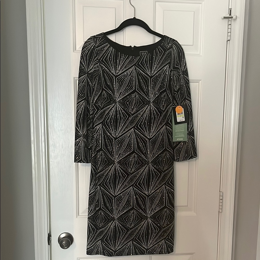 Black and White Geometric Dress